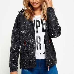 Superdry windbreaker mini star constellation jacket hooded full zip L A2